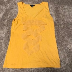 Mustard tank with chiffon detailing